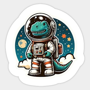 Dinosaur In Space Sticker